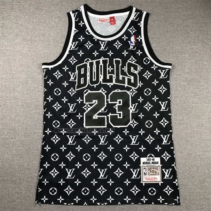 Camiseta Chicago Bulls x LV Michael Jordan #23 Mitchel & Ness 1997-98 Negro